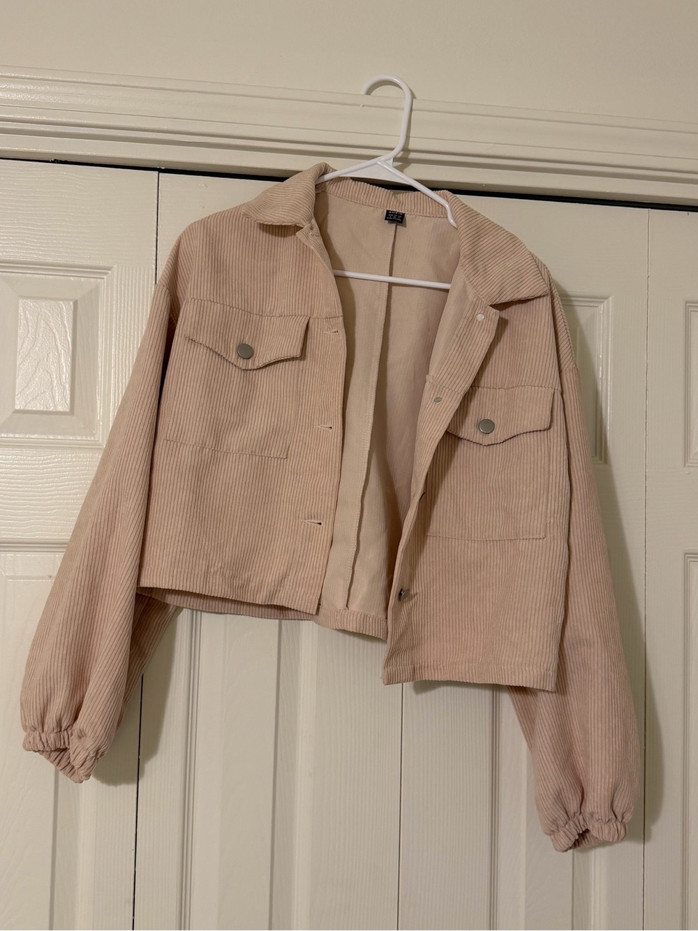 Corduroy Boxy Jacket in Blush Pink